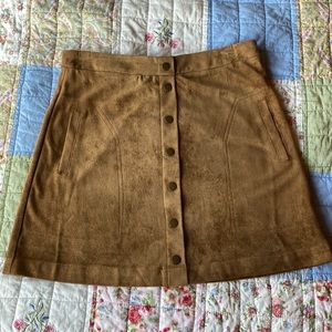 Faux leather suede skirt